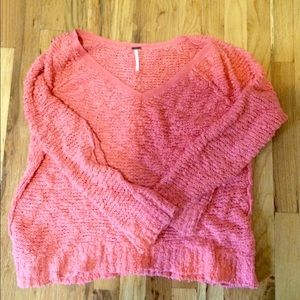 FREE PEOPLE Songbird Slouchy Coral Pink Sweater