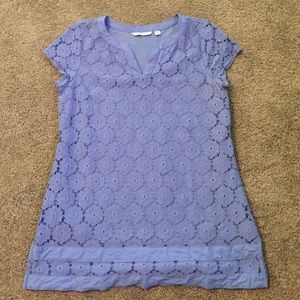 Isaac Mizrahi Split Neck Lace Tunic