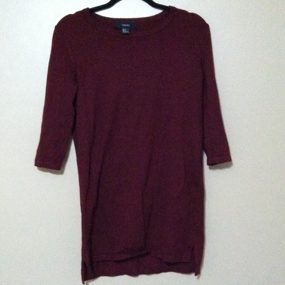 F21 Maroon Sweater Dress