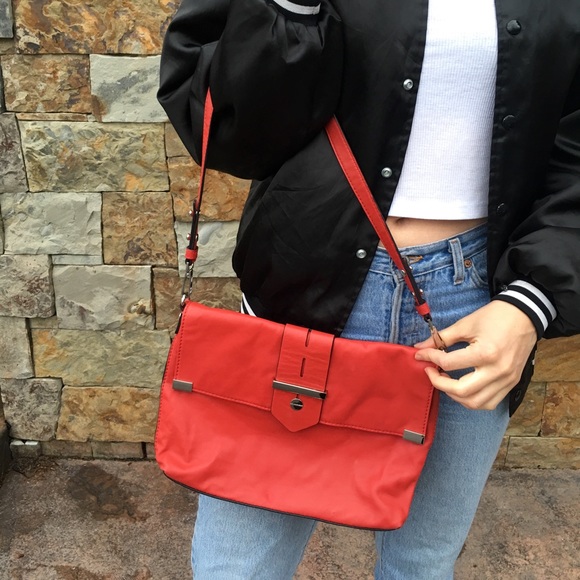 Milly Red Oversized Clutch with Removable Strap