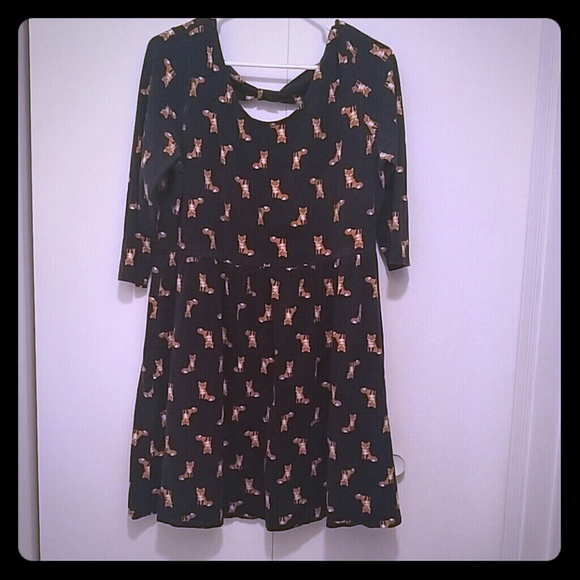 Navy blue fox dress