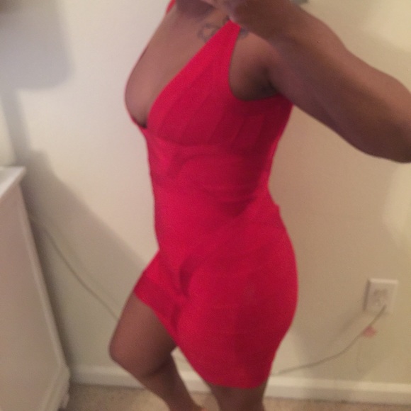 Plunge Neck Bandage Dress - Picture 2 of 2