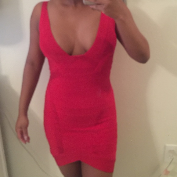 Plunge Neck Bandage Dress - Picture 1 of 2