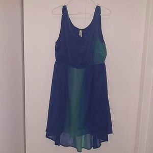 Mermaid blue ombre high low tank dress