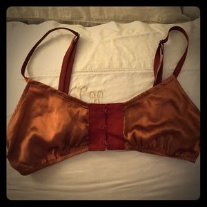 Anthropologie Copper silk bralette- worn once!