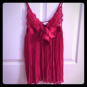 VICTORIAS SECRET lace and chiffon chemise