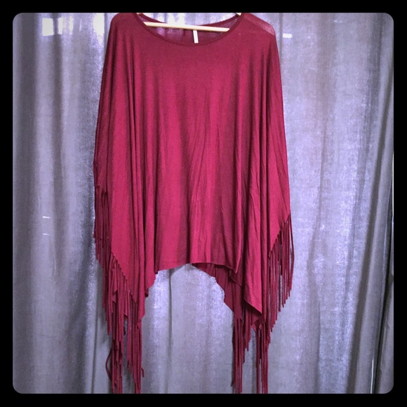 Maroon Boutique Poncho