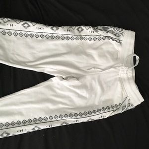 L.A Hearts white Aztec joggers from pacsun