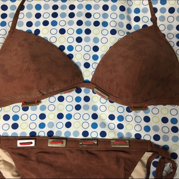 Brown suede bikini - Picture 3 of 4