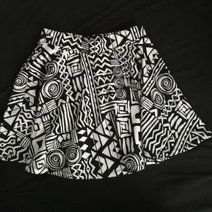 Black and white Aztec circle skirt