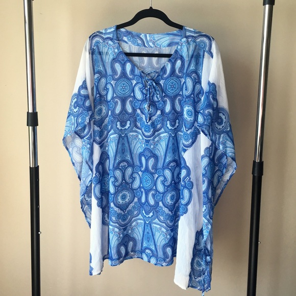 Beach Coverup Kimono Printed Beach Coverup! - image 2