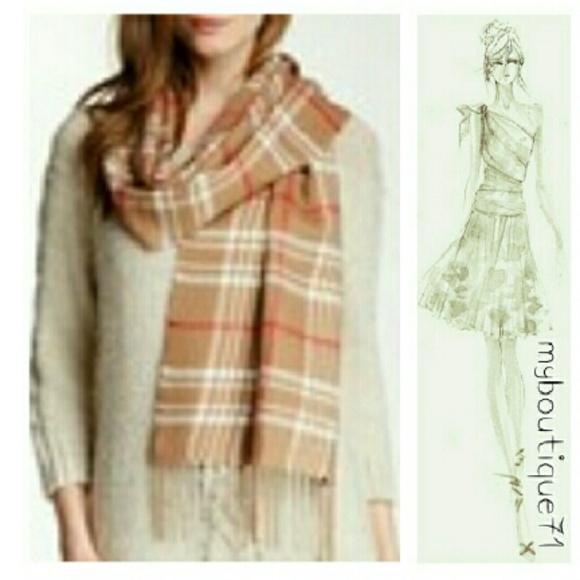 Cashmere & Wool Fringed Scarf - Picture 2 of 3