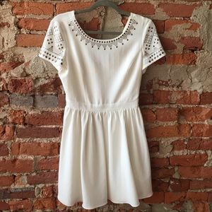 White Urban Outfitters skater dress with studs