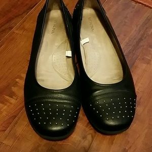 Studded Black Leather Flats