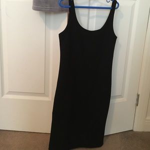 Plain black body con dress