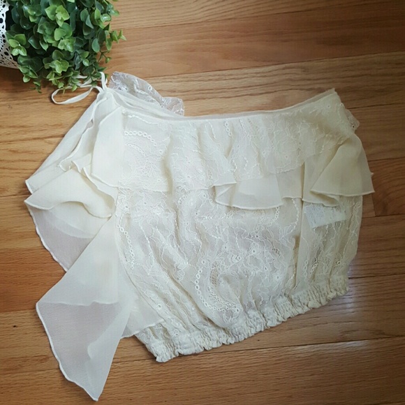 Urban Outfitters Tops - Kimchi Blue Lace One Shoulder Crop Top