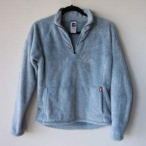 Light Blue North Face Quarter Zip Fleece