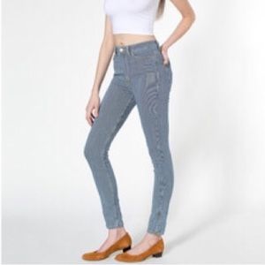 American Apparel high waisted denim pinstripe Jean