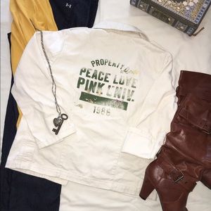 Victoria's Secret PINK Beige Denim Jacket