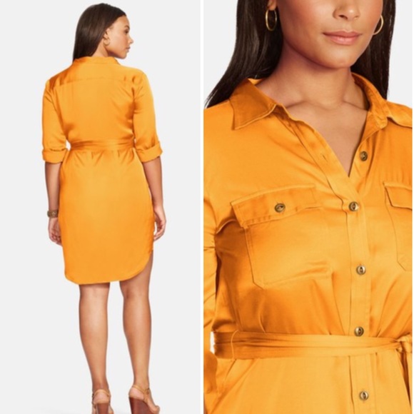 🆕 Plus Size Lauren Belted Shirtdress 001-5 - Picture 2 of 4