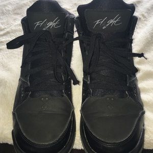 Black Nike Jordan's Flights