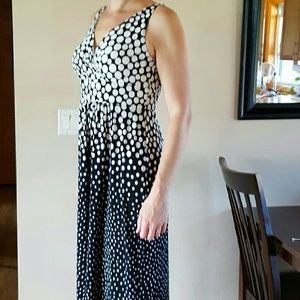 Chaps black and white maxi dress. Large
