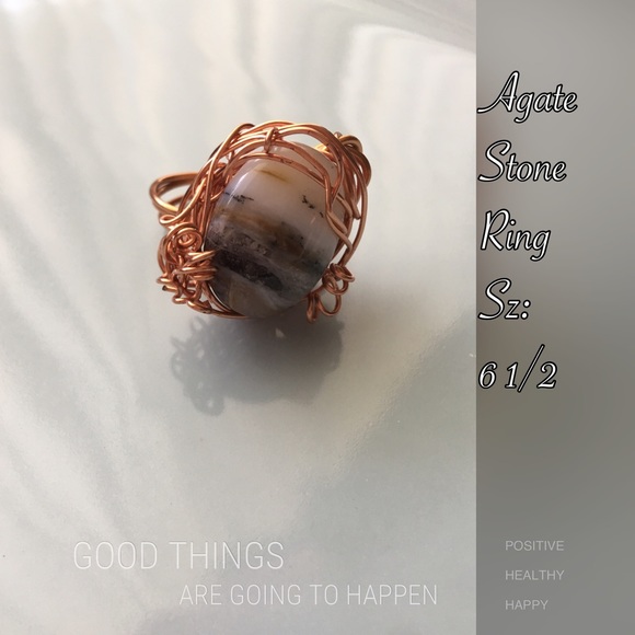 Xcelnt Dzine Jewelry - Agate Rose Gold Ring 30% off bundles