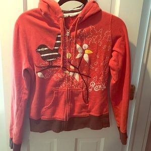 Orange Roxy Zip-Up Hoodie
