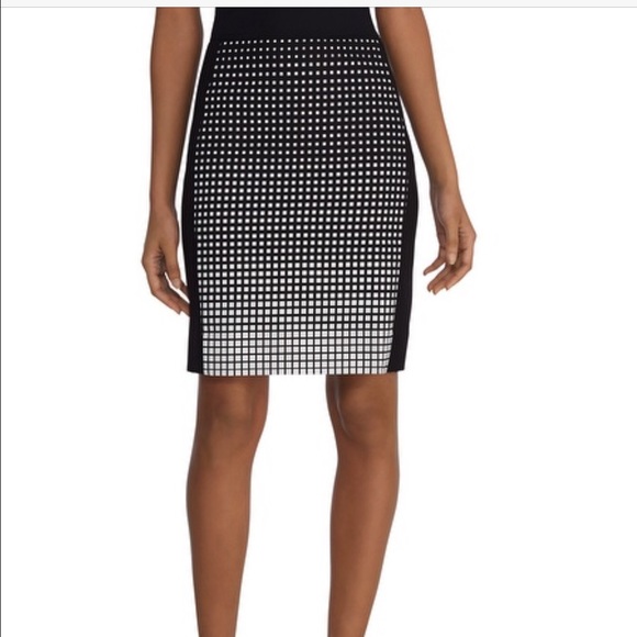 WHBM Graphic Square Pencil Skirt