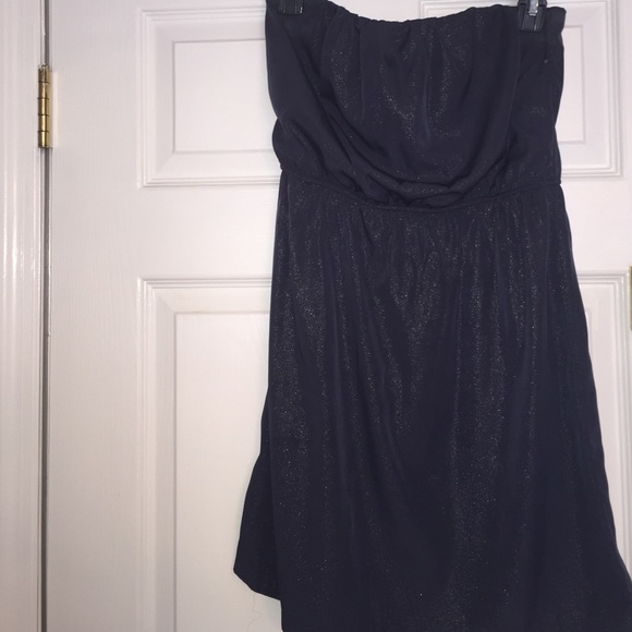 Blue sparkle strapless dress