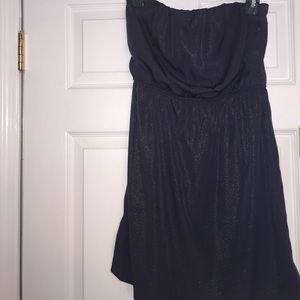 Blue sparkle strapless dress