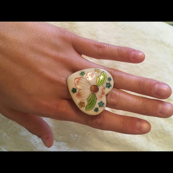 Colorful enamel ring! Cute, fun, vintage inspired!