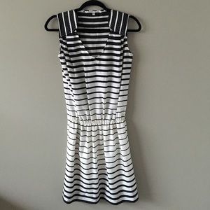 Black and white striped dress