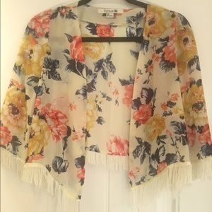 Crop Floral Kimono
