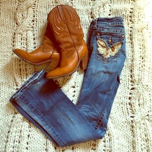 Miss Me cowhide back pocket boot cut jeans