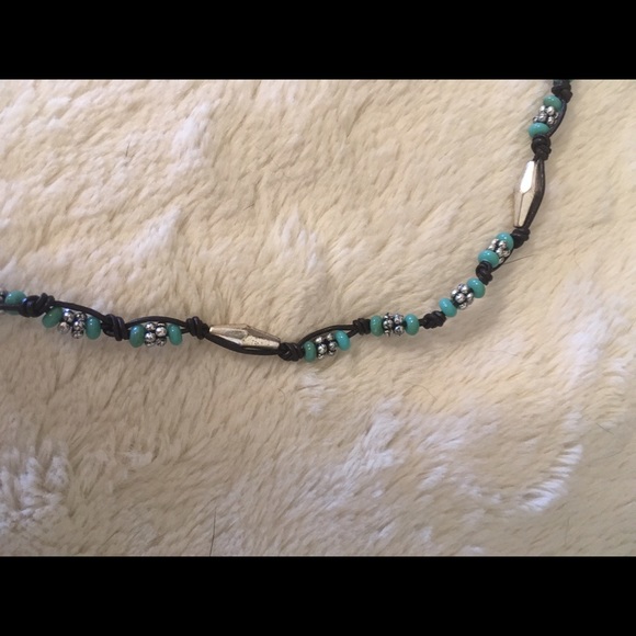 Turquoise and silver American Eagle necklace