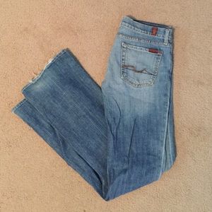 7 For All Mankind light wash boot cut jeans