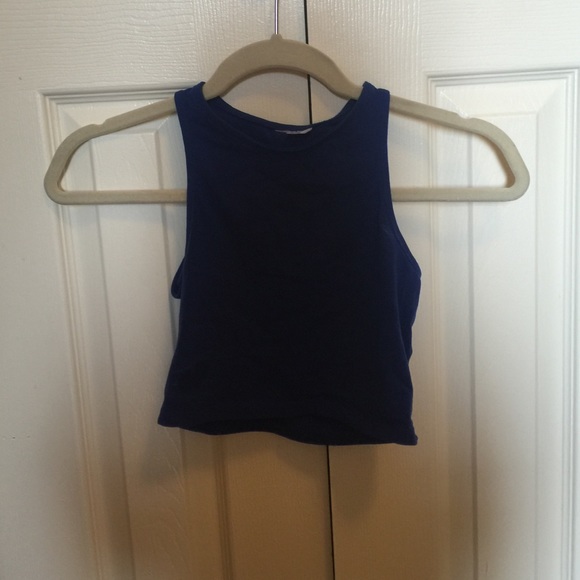 American Apparel Blue Cropped Tank