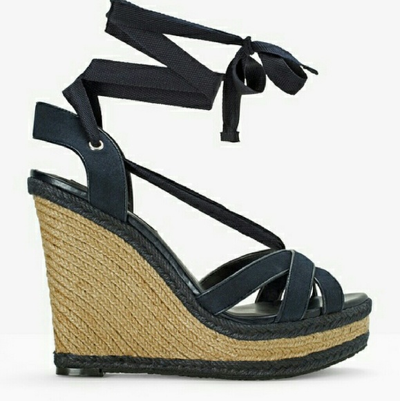 White House Black Market Shoes - Ankle Wrap Wedge Sandal