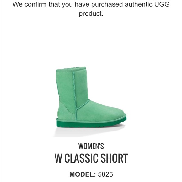 UGG classic short green glass boots Sz 8 new - Picture 4 of 4