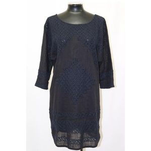 Free People 3/4 Sleeve Crochet Cutout Back Tunic