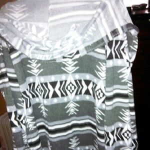 Long tribal cardigan w/ hood