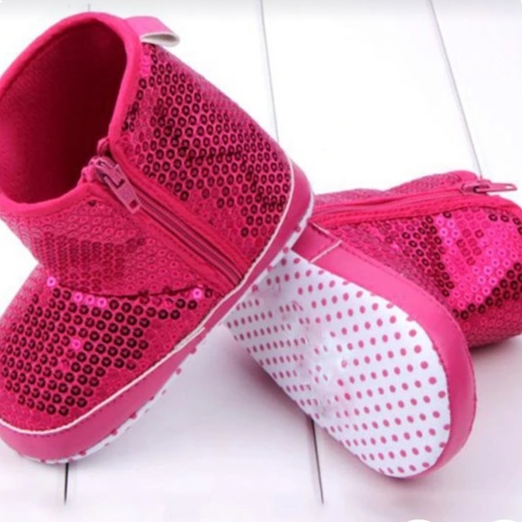 Baby girl sequined booties