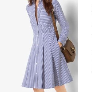 Striped cotton poplin shirt dress