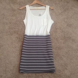 Forever 21 grey/white striped tank dress NWT