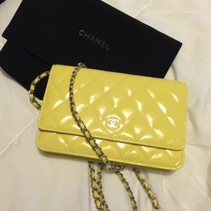 Authentic Citron Yellow Chanel Wallet-on-Chain