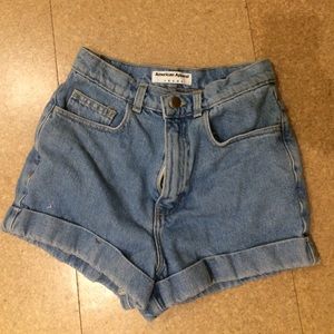 American Apparel High-Waist Jean Cuff Short