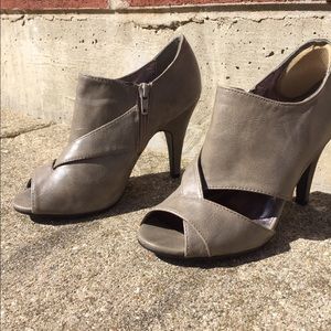 Taupe Side Zip Heels
