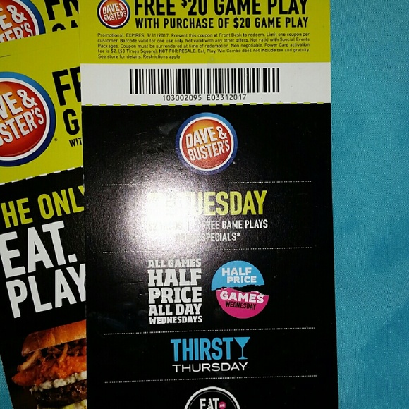 Dave and Busters coupons!! - Picture 4 of 4