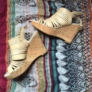 Franco Sarto Cream Wedges